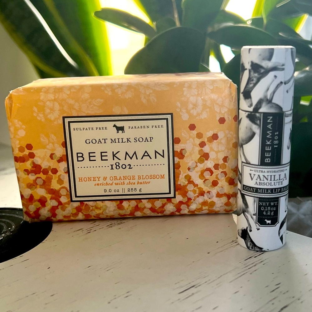 Beekman 1802 Honey & Orange Blossom Goat Milk Soap and Absolute Vanilla Lip Balm